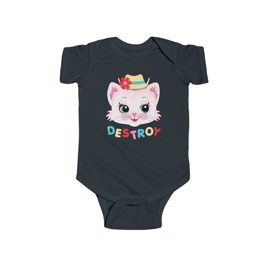 Cute Kitty Destroy Baby Bodysuit