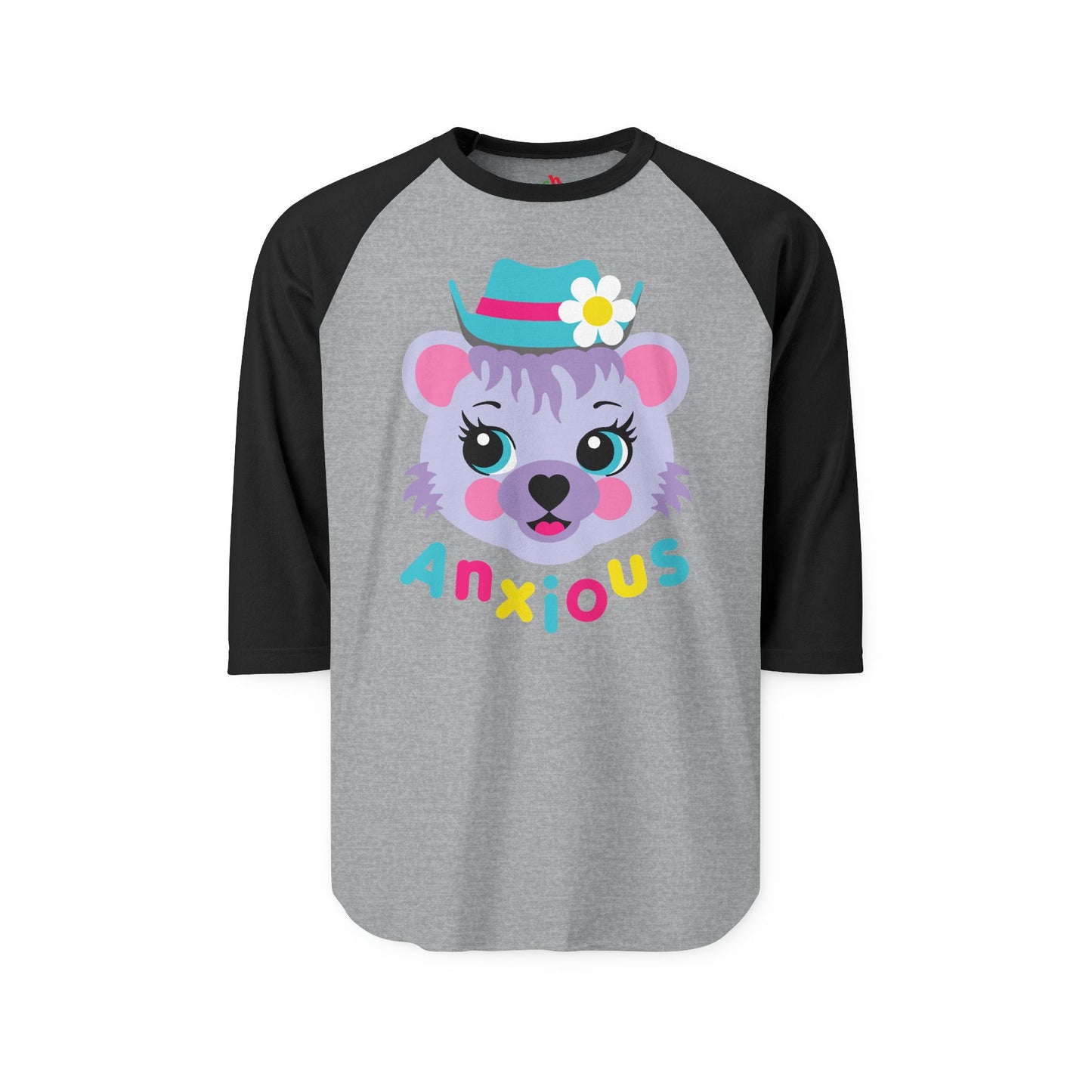 Anxious Bear Raglan Baseball Shirt