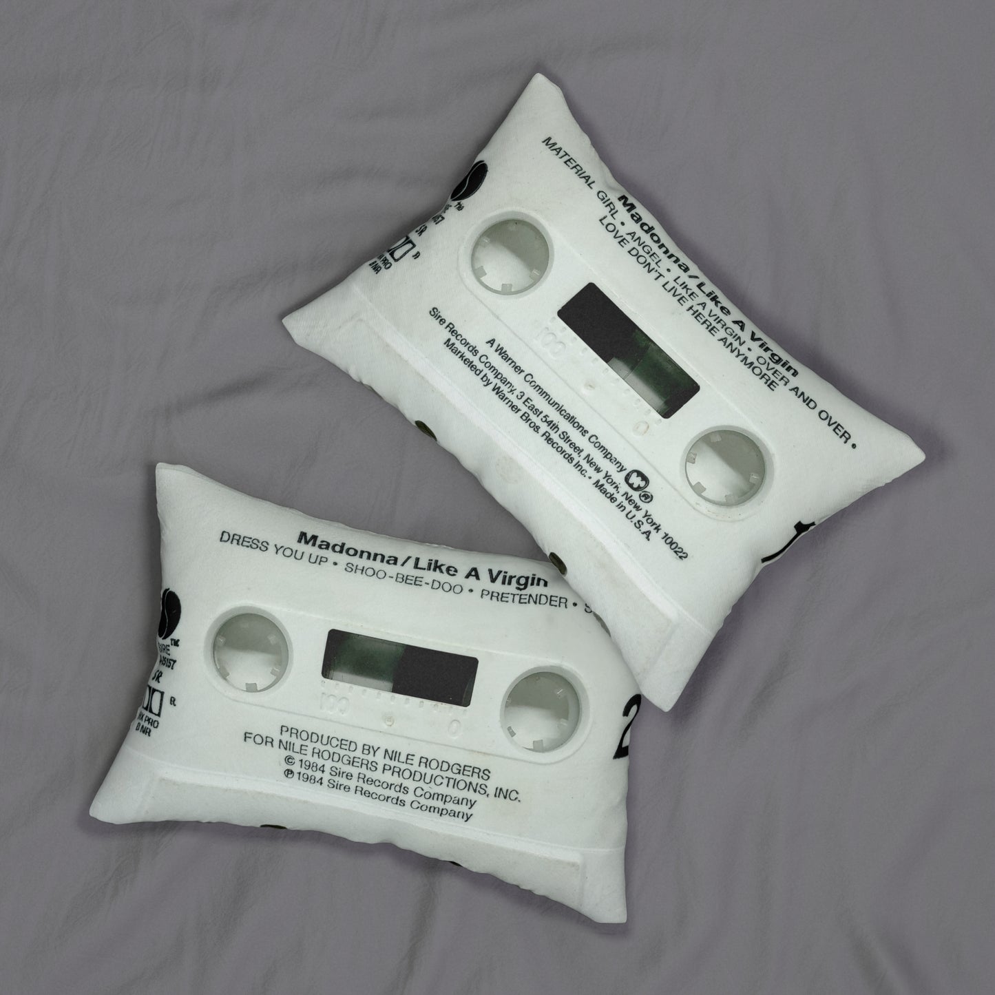 Retro Madonna Like a Virgin Cassette Tape Throw Pillow - Madonna Lumbar Pillow - Material Girl - Borderline