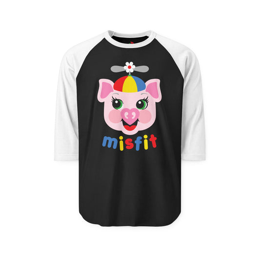 Misfit Piggy Raglan Baseball Shirt
