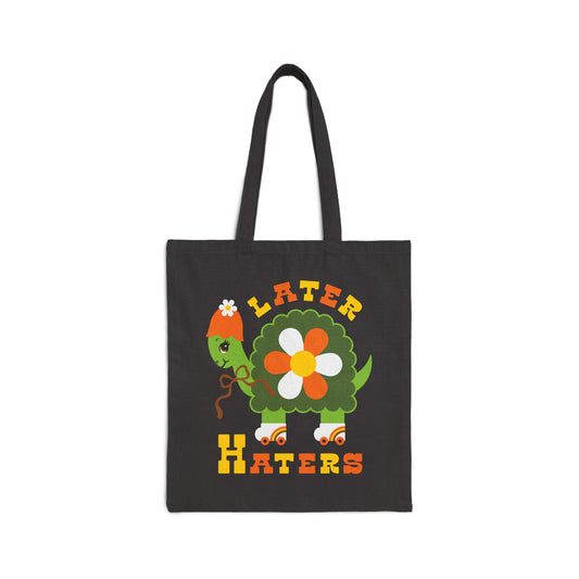 Retro Turtle Later Haters Tote Bag