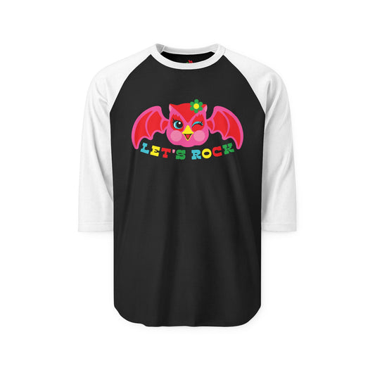 Let's Rock Cute Owl Raglan Baseball Shirt