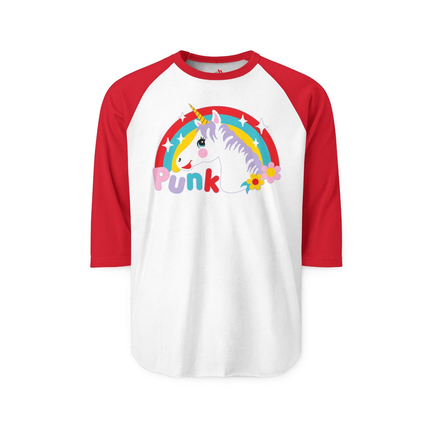 Punk Unicorn Raglan Baseball Shirt