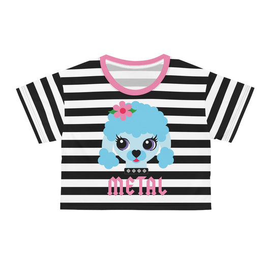 Metal Poodle Cropped Striped Tee