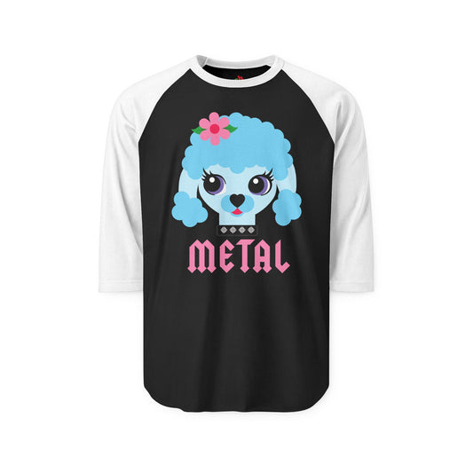 Metal Poodle Raglan Baseball Shirt