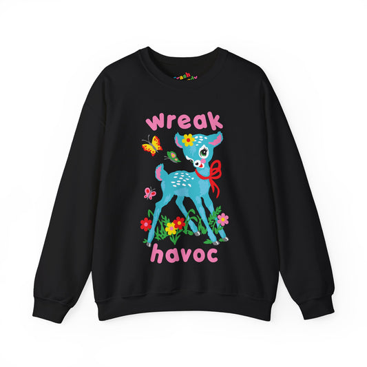 Wreak Havoc Retro Deer Sweatshirt