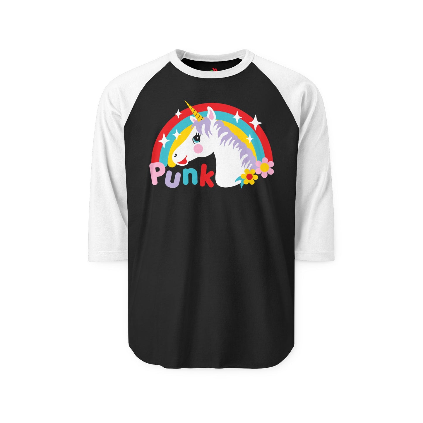 Punk Unicorn Raglan Baseball Shirt