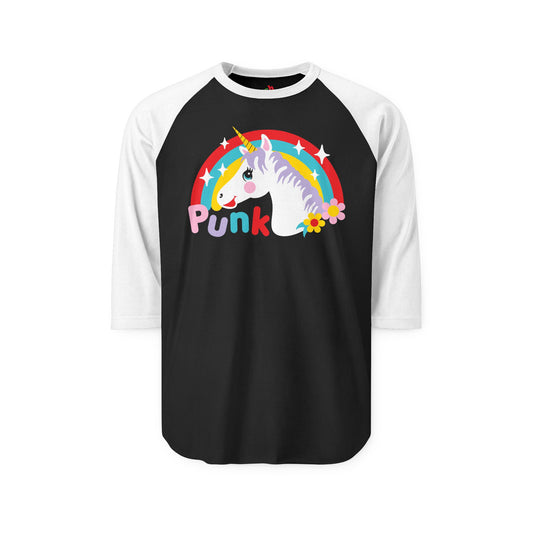 Punk Unicorn Raglan Baseball Shirt