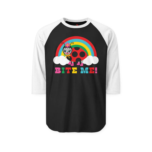 Bite Me Ladybug Raglan Baseball Shirt