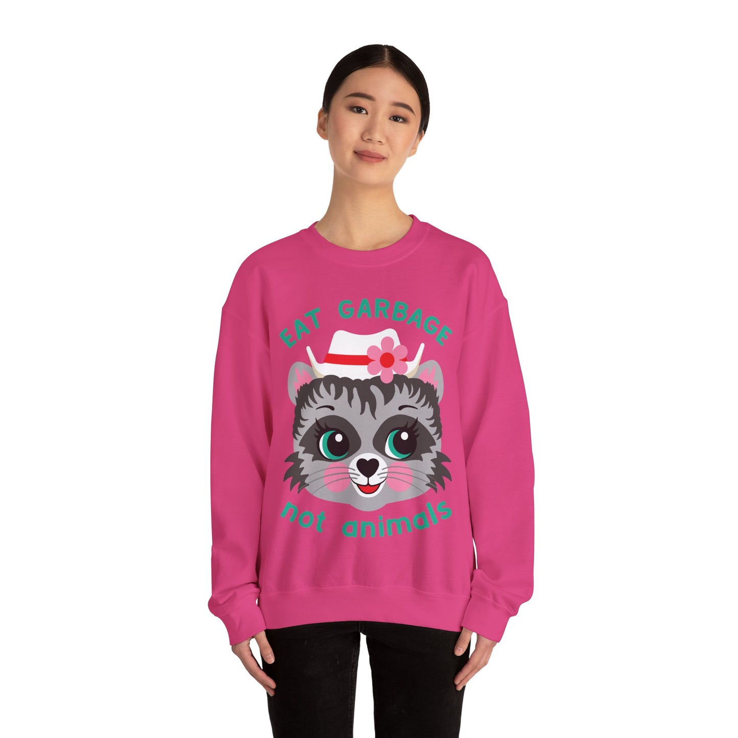 Eat Garbage Not Animals Cute Raccoon Sweatshirt
