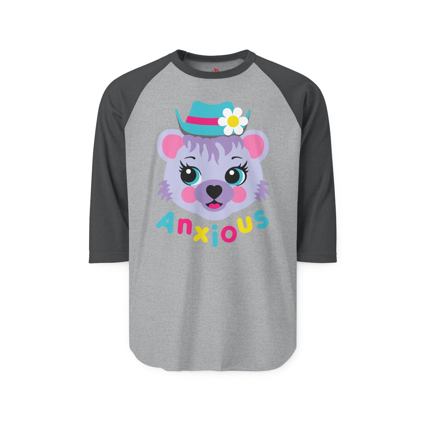 Anxious Bear Raglan Baseball Shirt