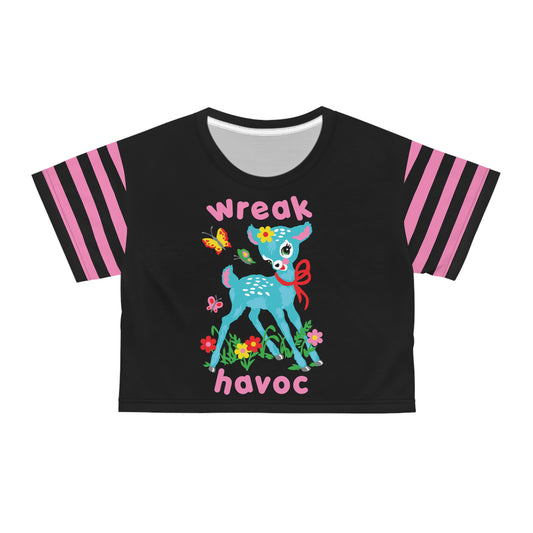 Cute Deer Wreak Havoc Cropped Tee