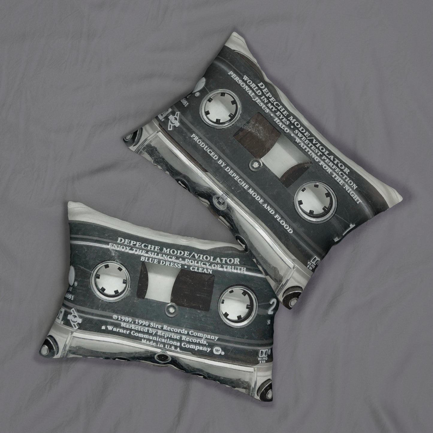 Retro Depeche Mode Cassette Tape Lumbar Pillow - Depeche Mode Violator Cassette Tape Throw Pillow