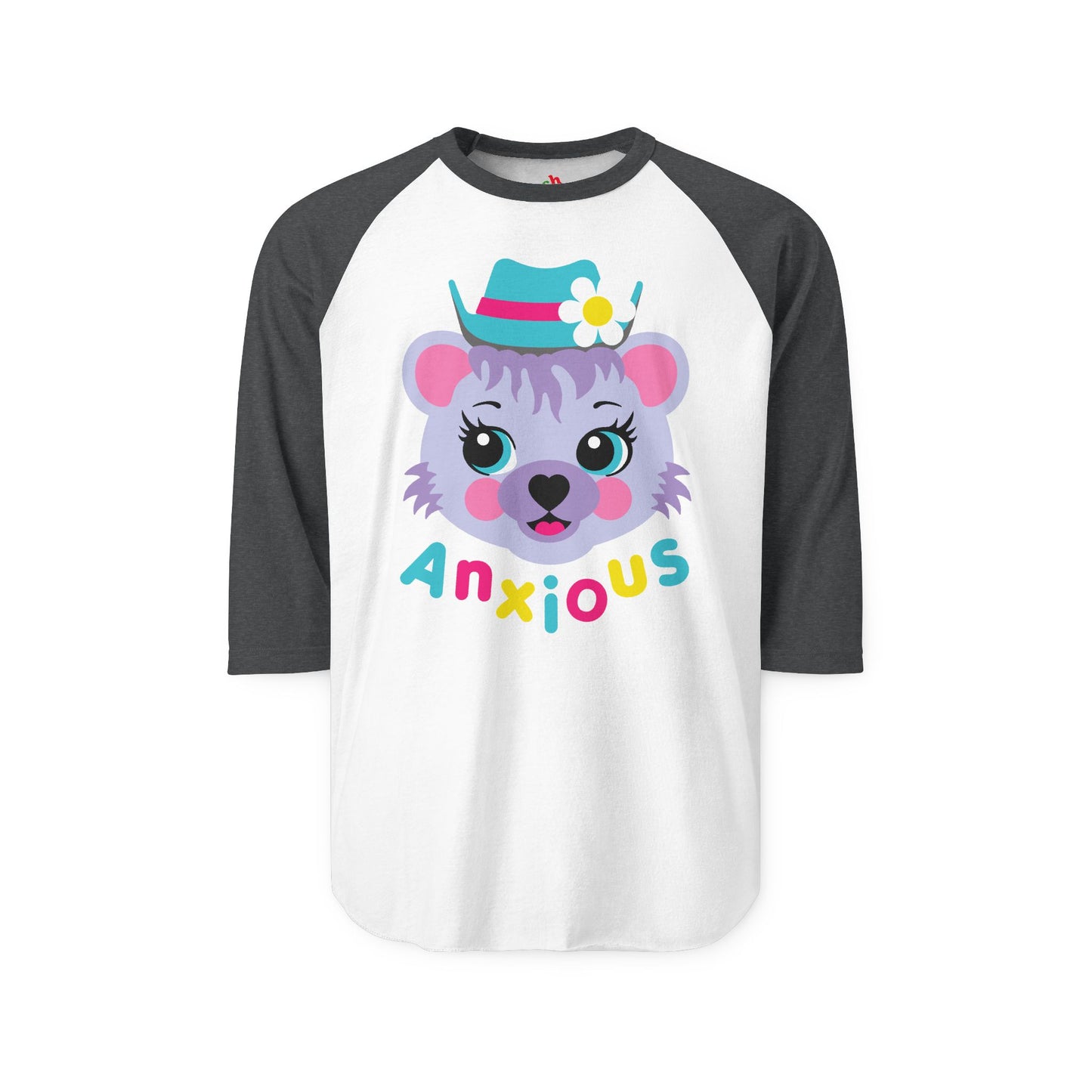 Anxious Bear Raglan Baseball Shirt