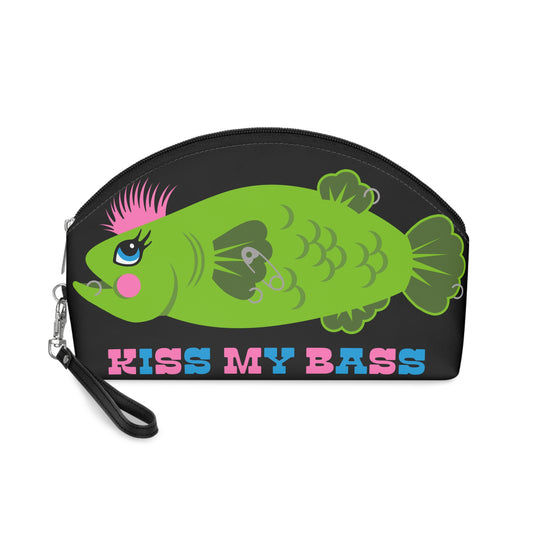 Kiss My Bass Punk Clutch Wristlet Zipper Bag