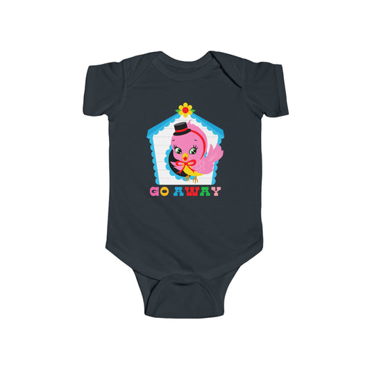 Cute Birdy Go Away Baby Bodysuit