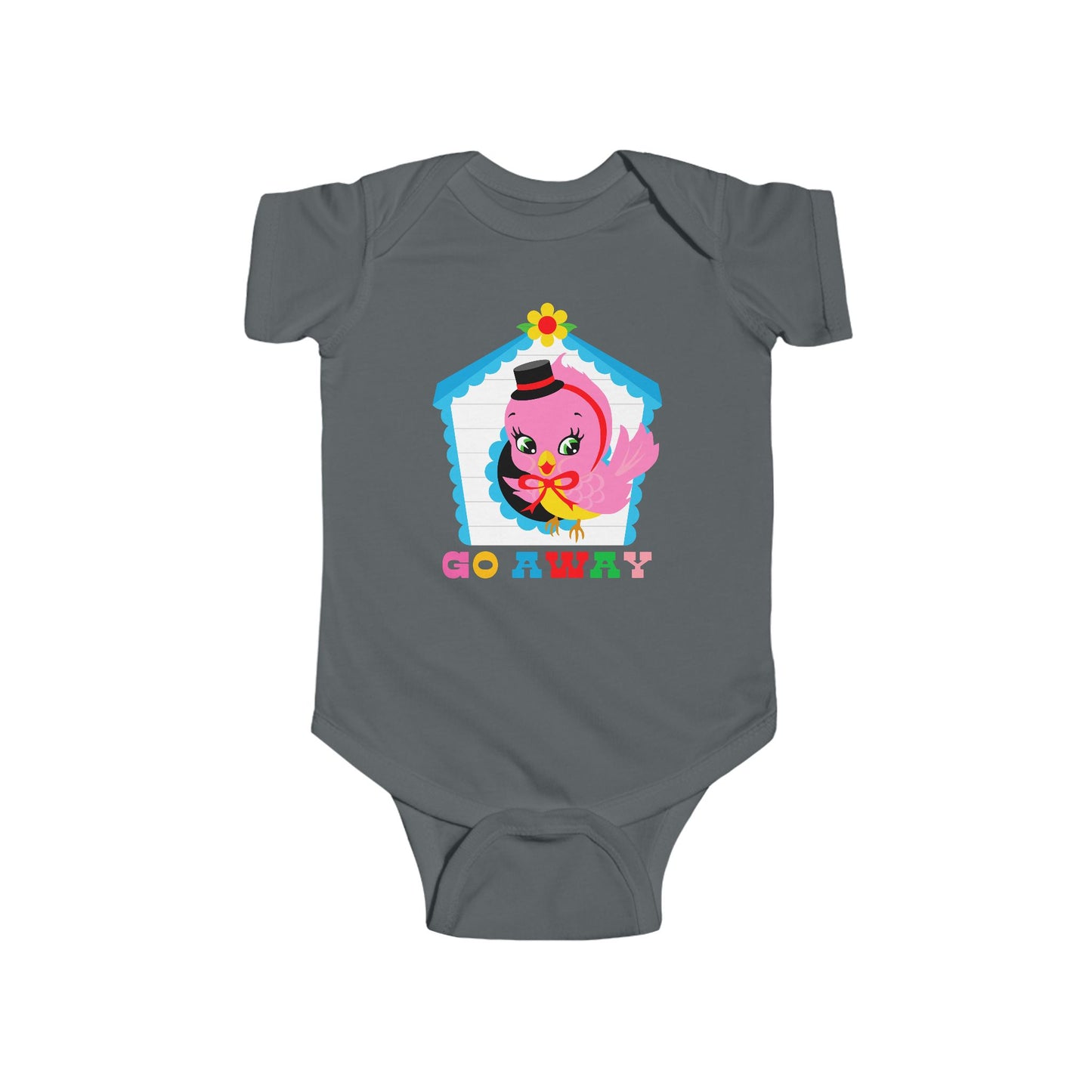 Cute Birdy Go Away Baby Bodysuit