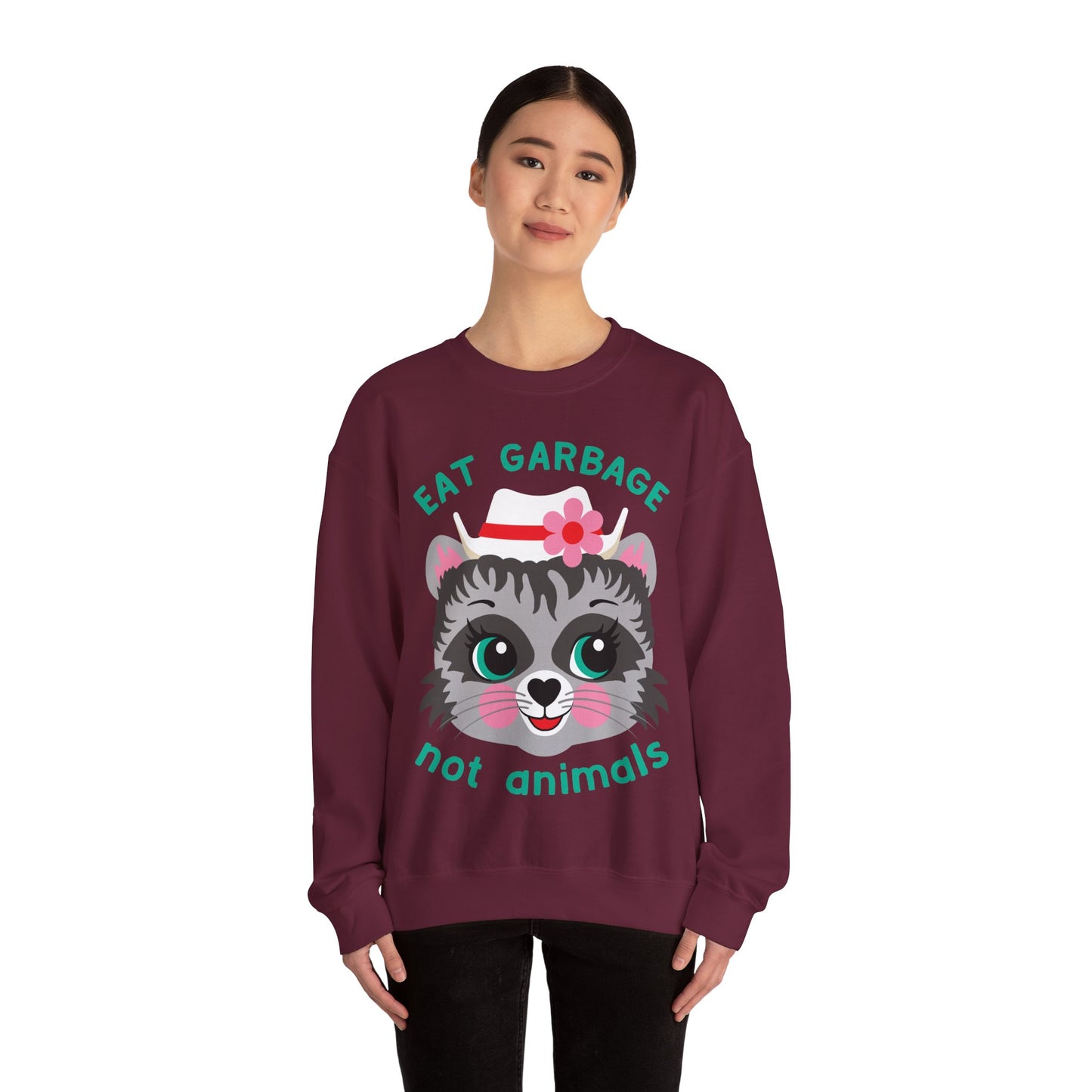 Eat Garbage Not Animals Cute Raccoon Sweatshirt