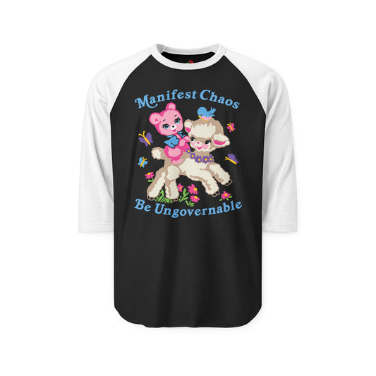 Manifest Chaos Be Ungovernable Raglan Baseball Shirt