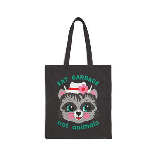 Eat Garbage Not Animals Cute Raccoon Tote Bag