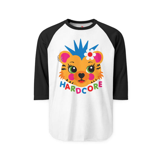 Hardcore Punk Tiger Raglan Baseball Shirt