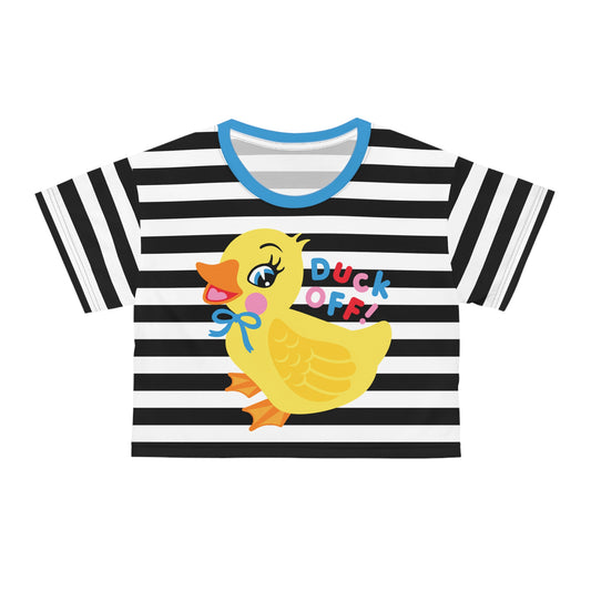 Duck Off! Cropped Striped Tee