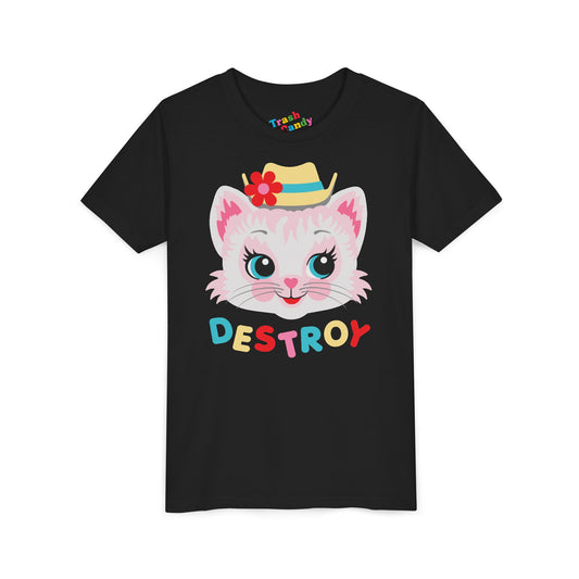 Cute Kitty Destroy Kids T-Shirt
