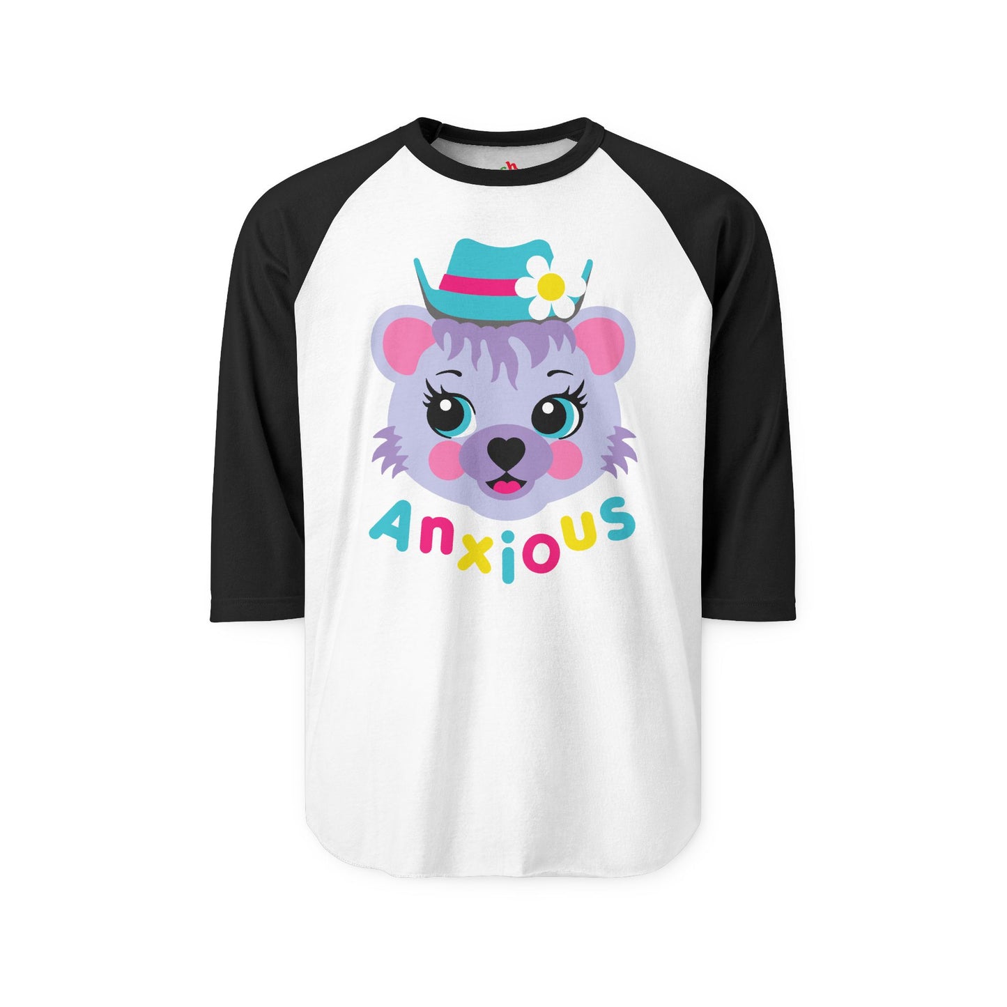 Anxious Bear Raglan Baseball Shirt