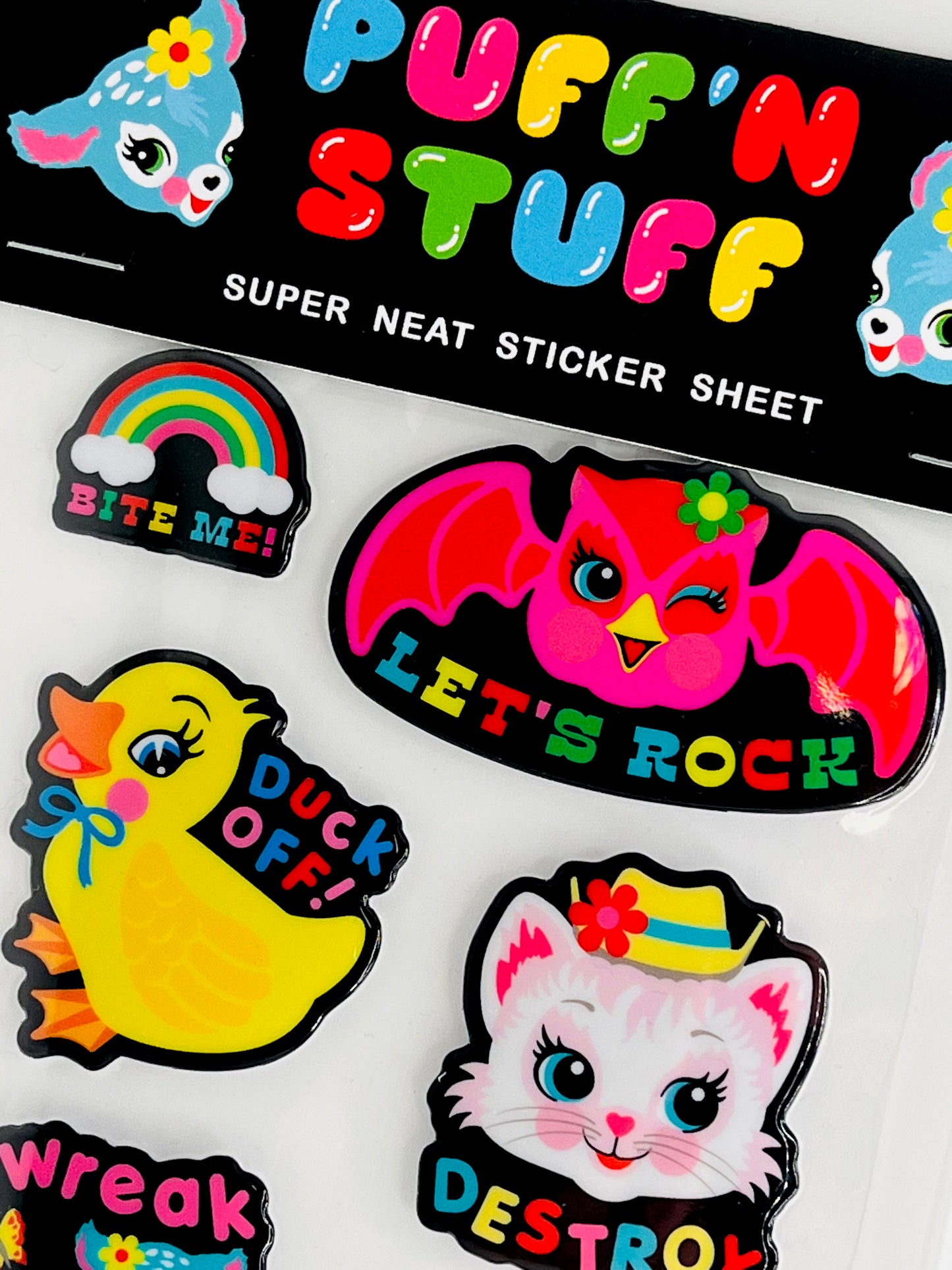 Puff 'N Stuff Super Neat Sticker Sheet Puffy Stickers