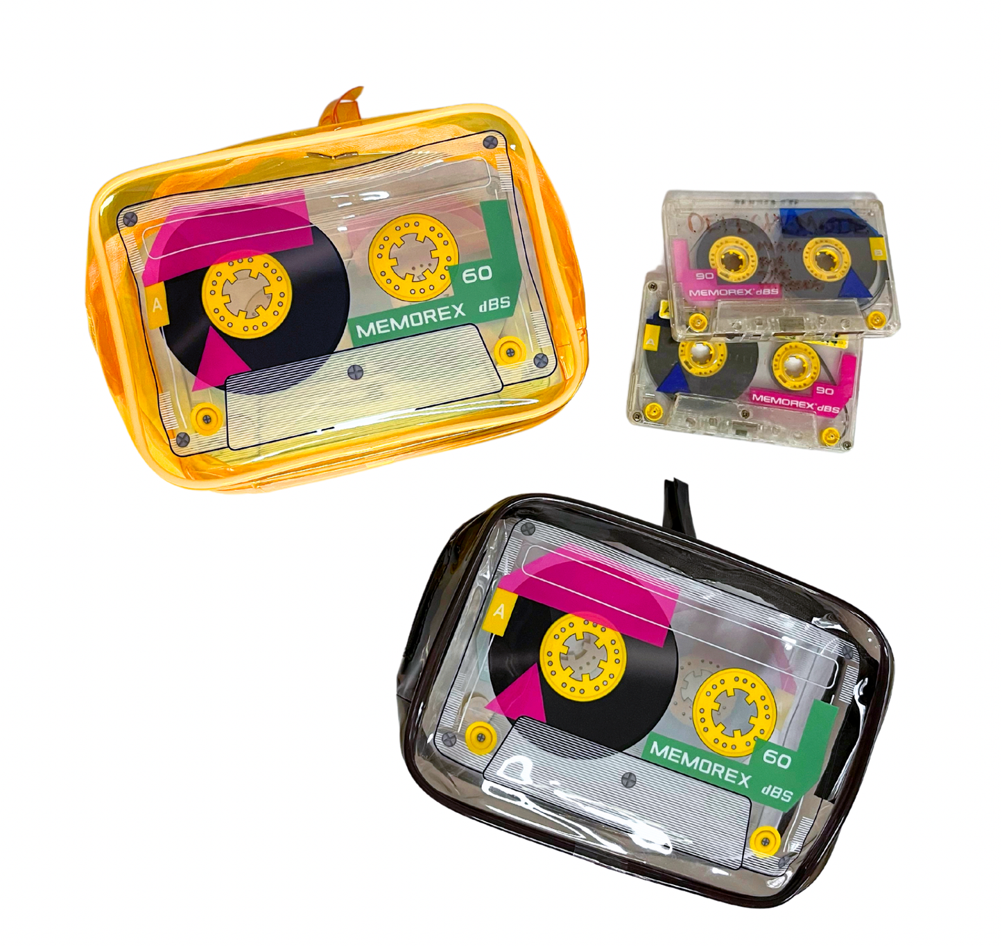 Retro 90s Translucent Cassette Pouch