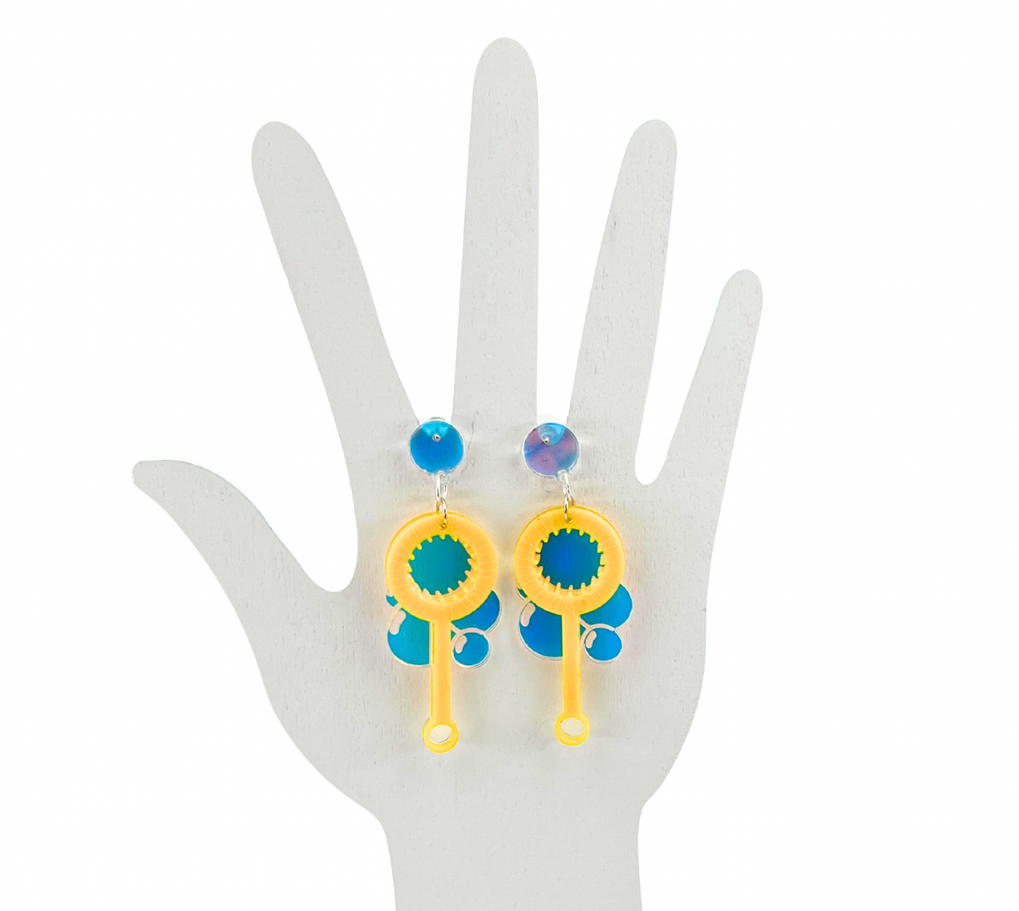 Iridescent Blowing Bubbles Earrings