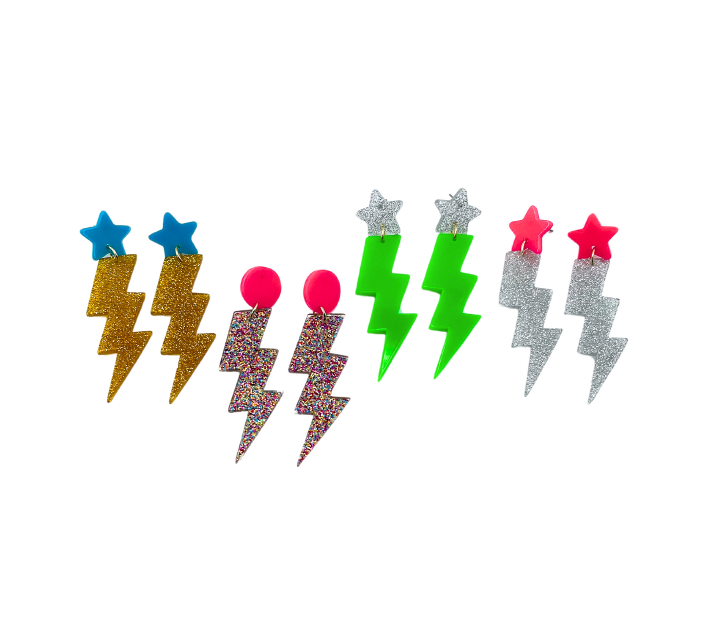 Glitter Lightning Bolt Earrings