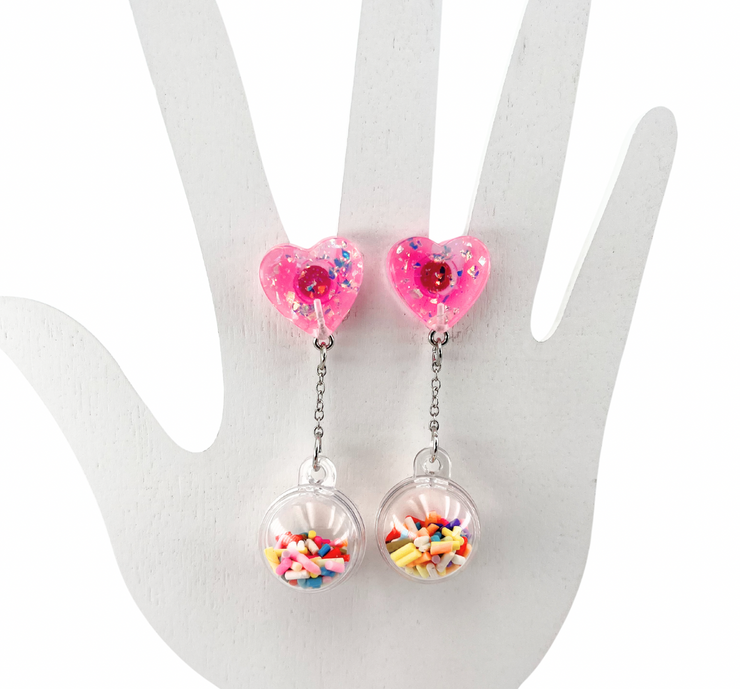 Sprinkles and Sparkles Heart Earrings
