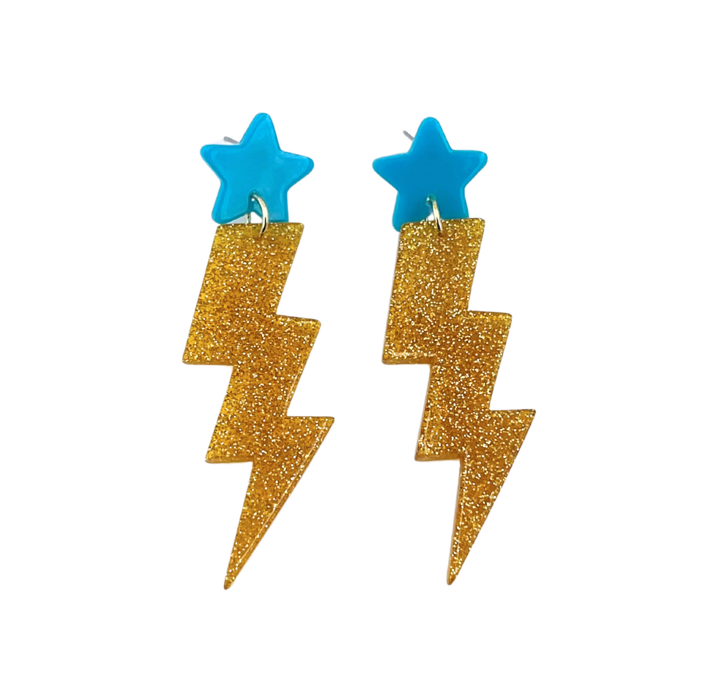 Glitter Lightning Bolt Earrings