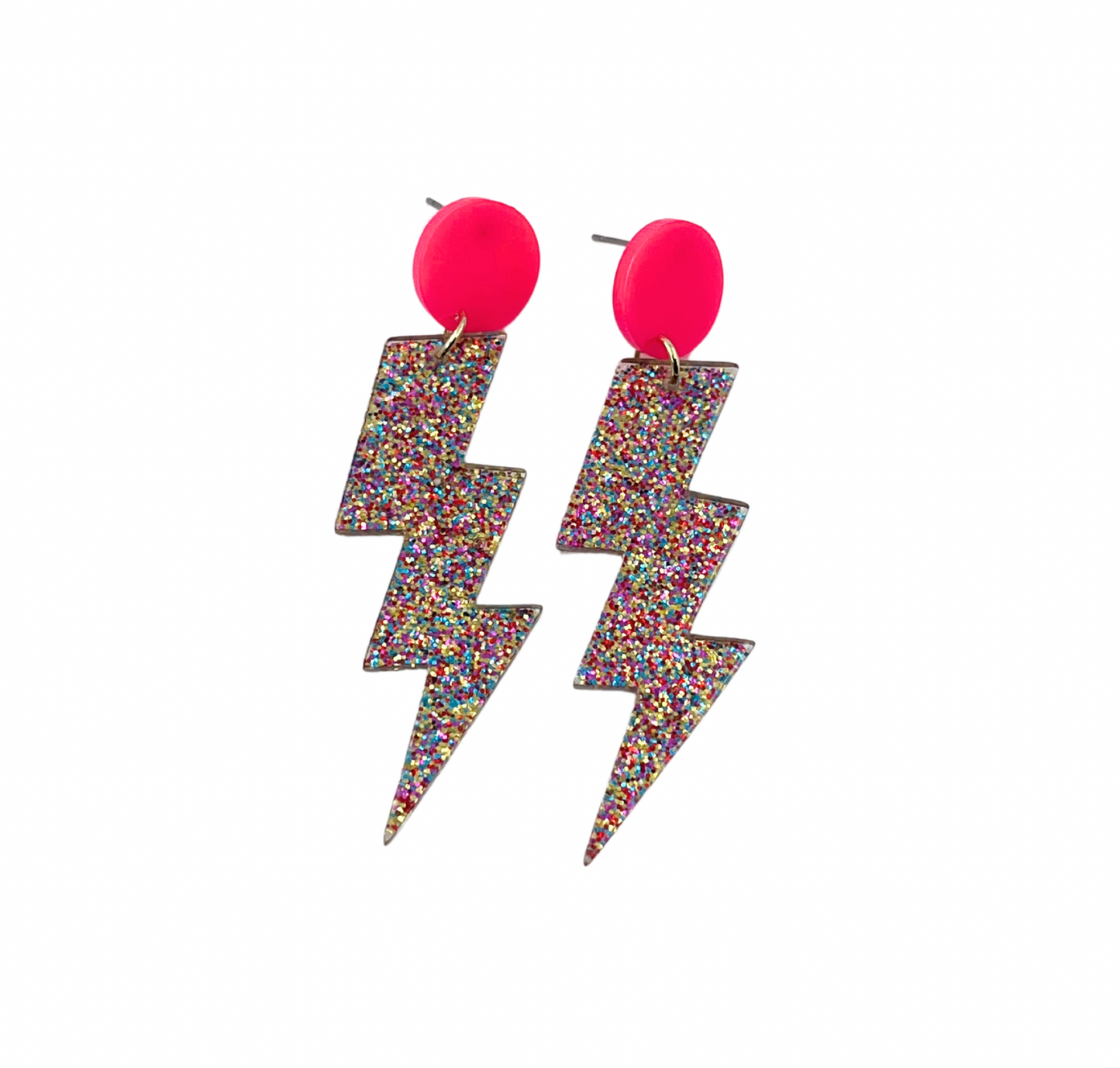 Glitter Lightning Bolt Earrings