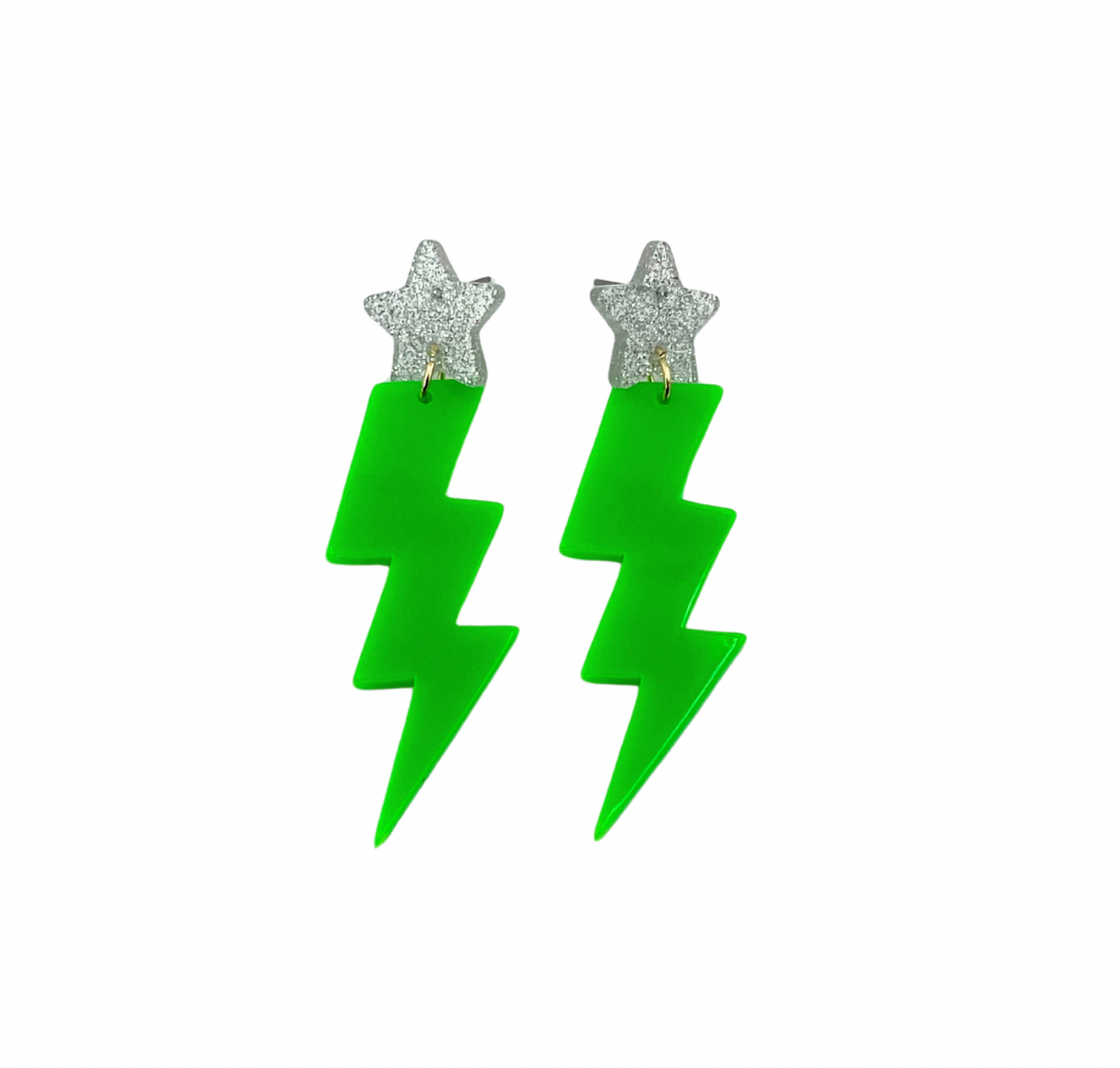 Glitter Lightning Bolt Earrings