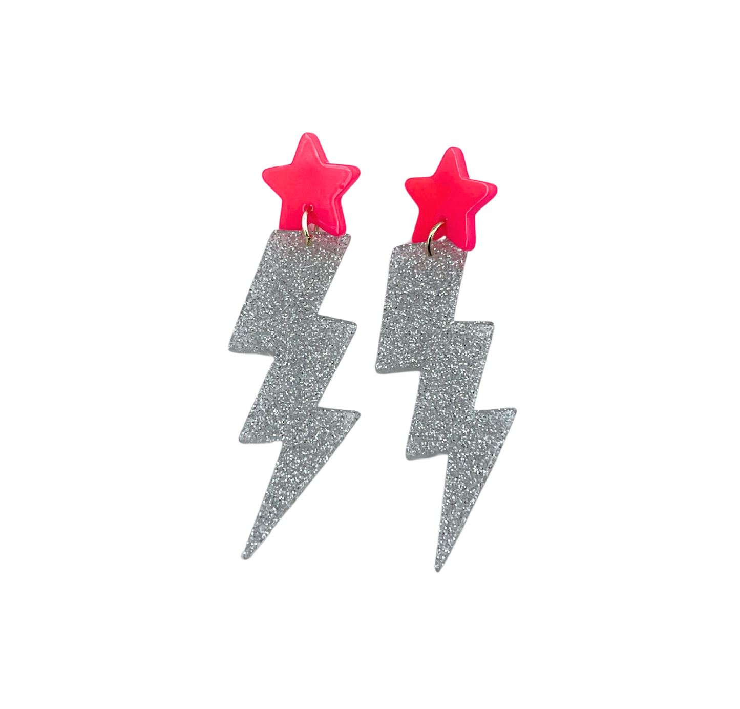 Glitter Lightning Bolt Earrings