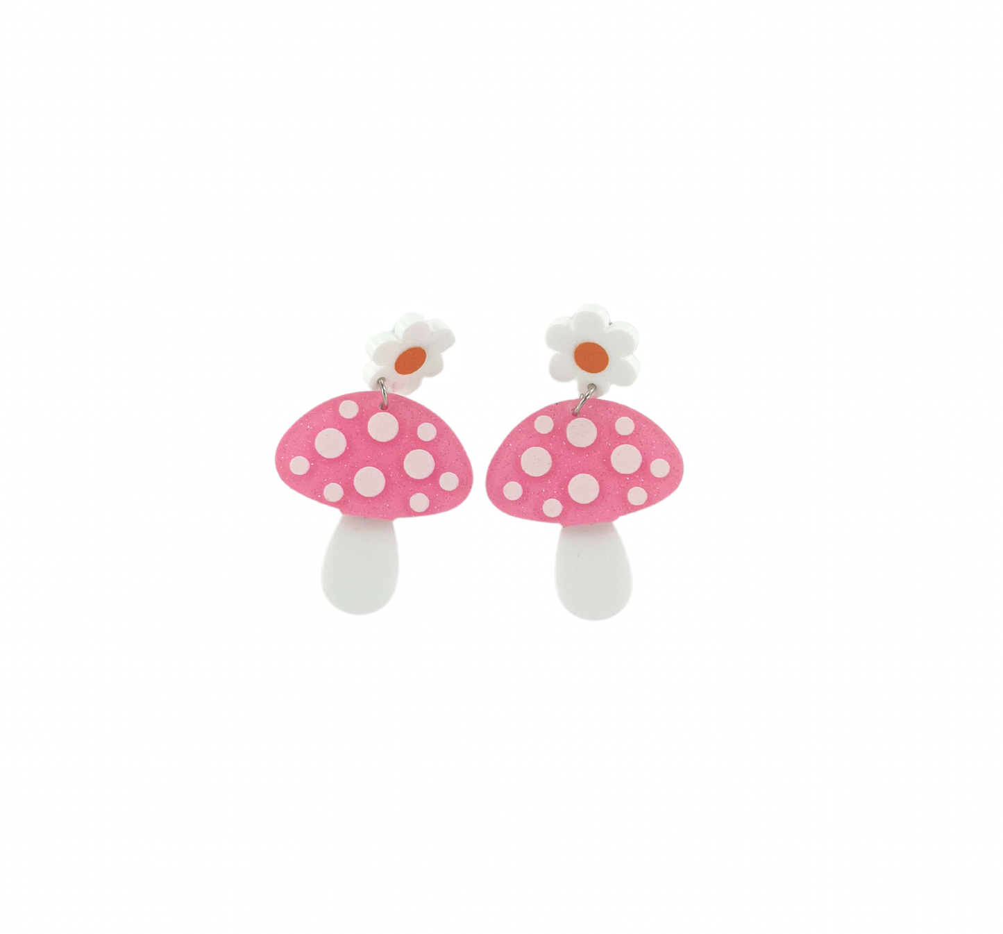Glitter Mushroom Earrings