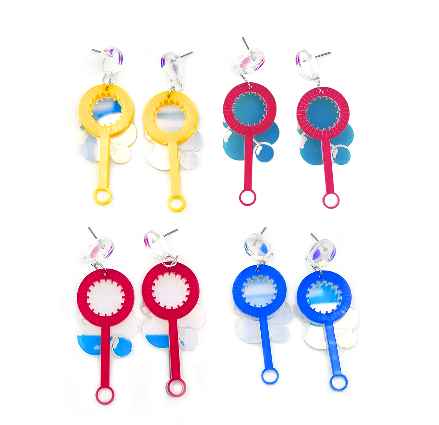 Iridescent Blowing Bubbles Earrings