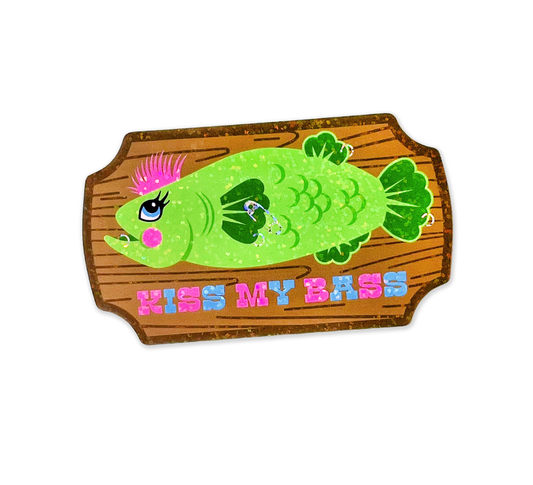 Kiss My Bass Glitter Sticker