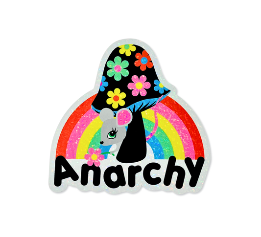 Cute Mouse & Mushroom Anarchy Sticker