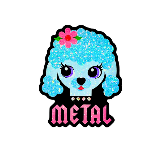 Metal Poodle Sticker