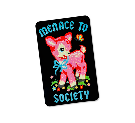 Cute Deer Menace to Society Sticker