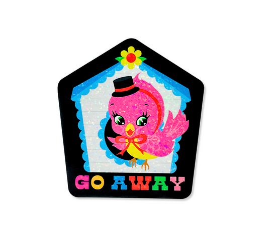 Go Away Cute Bird Sticker