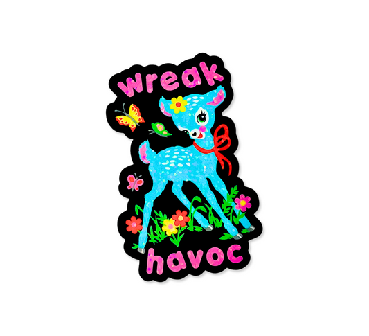 Cute Deer Wreak Havoc Sticker
