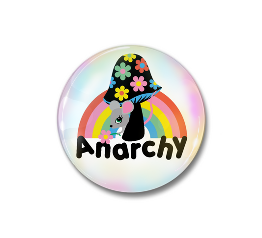 Cute Mouse & Mushroom Anarchy Pin