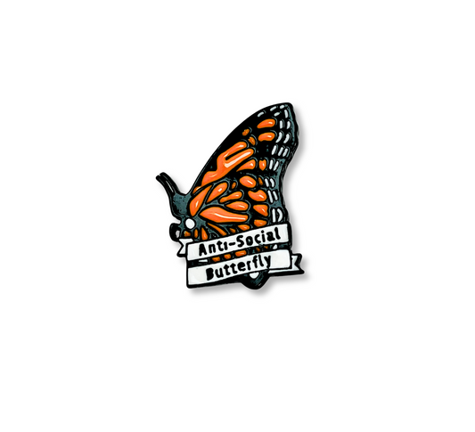 Anti-Social Butterfly Lapel Pin