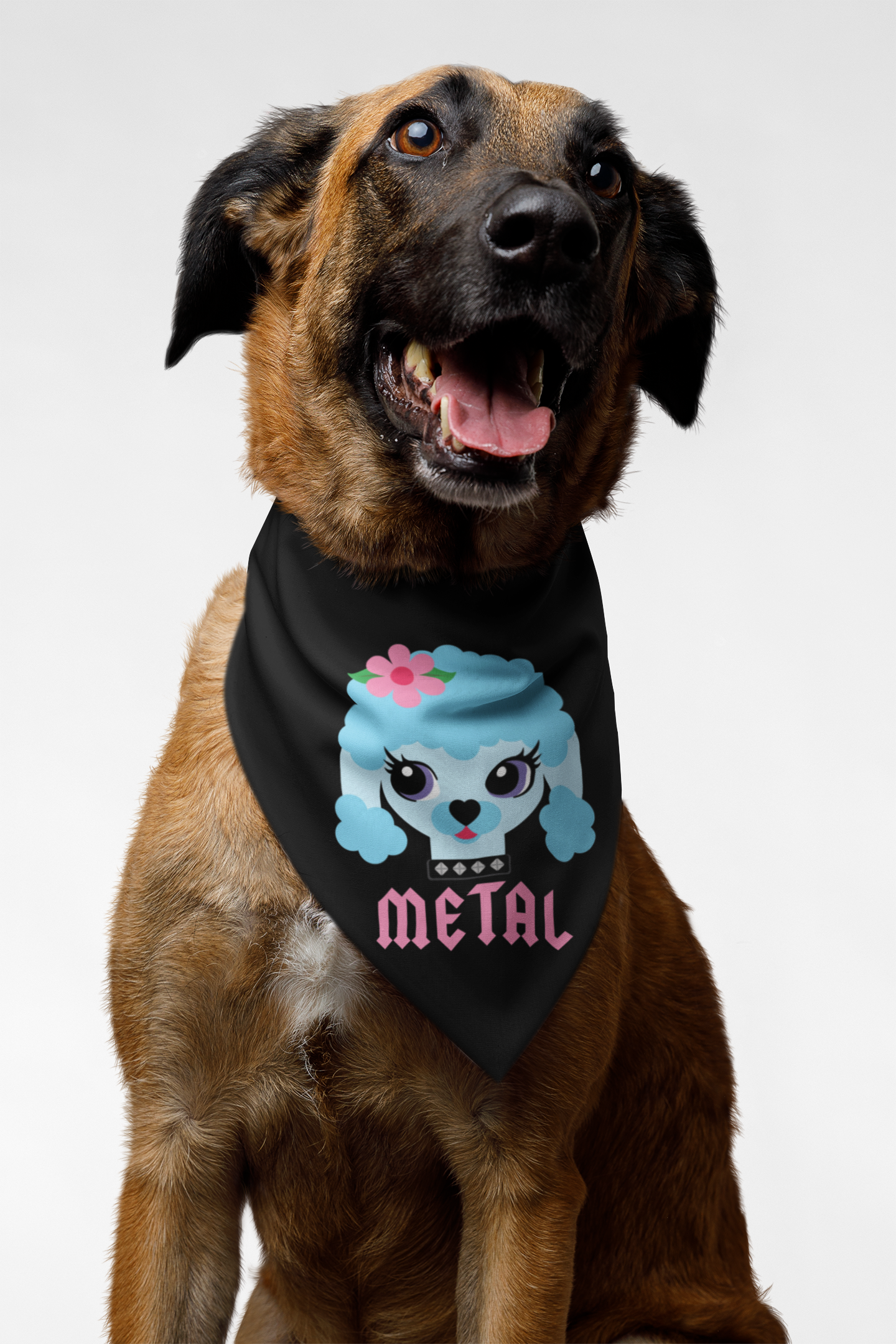 Metal Poodle Pet Bandana