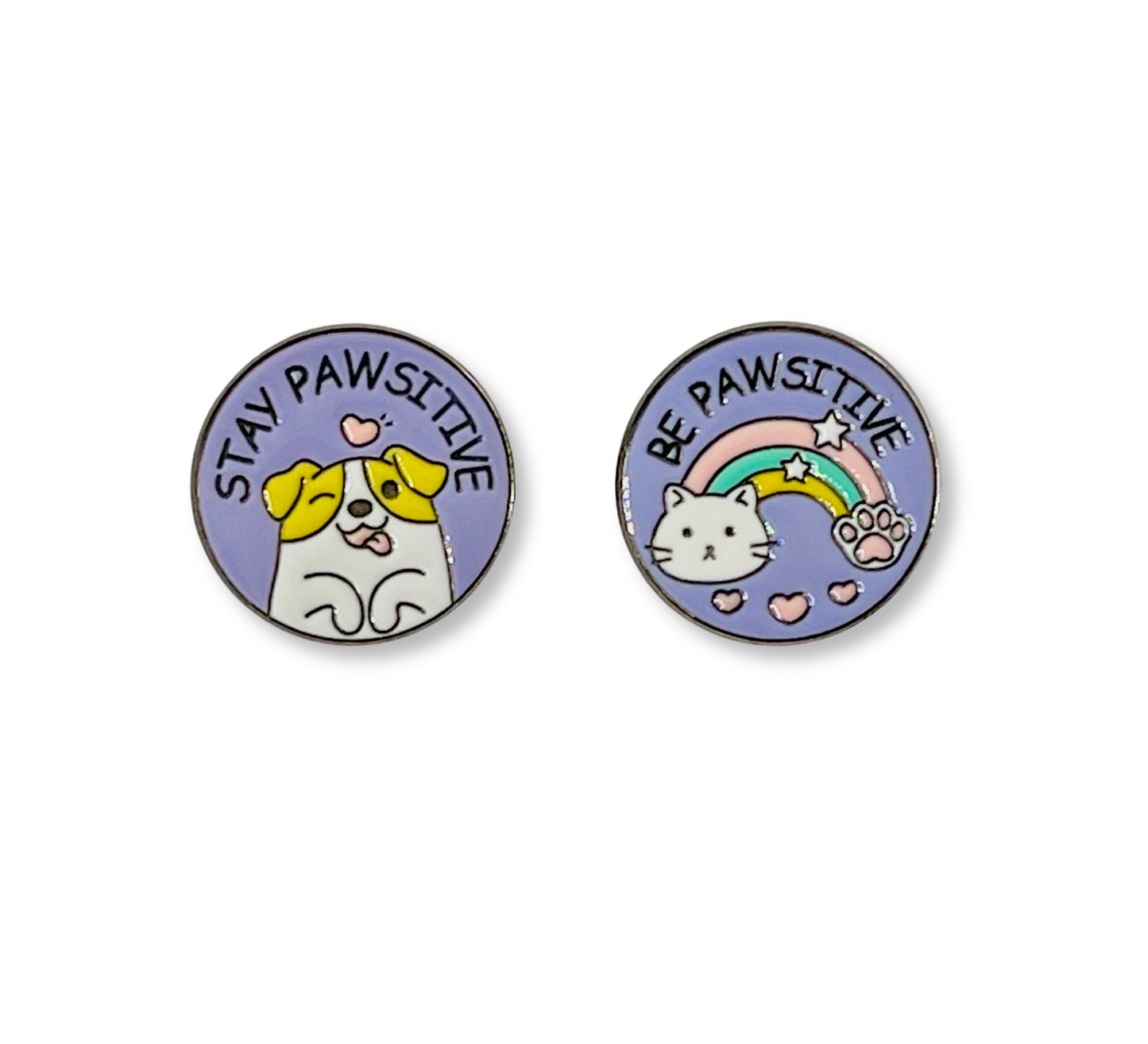 Dog or Cat Stay Pawsitive Lapel Pins