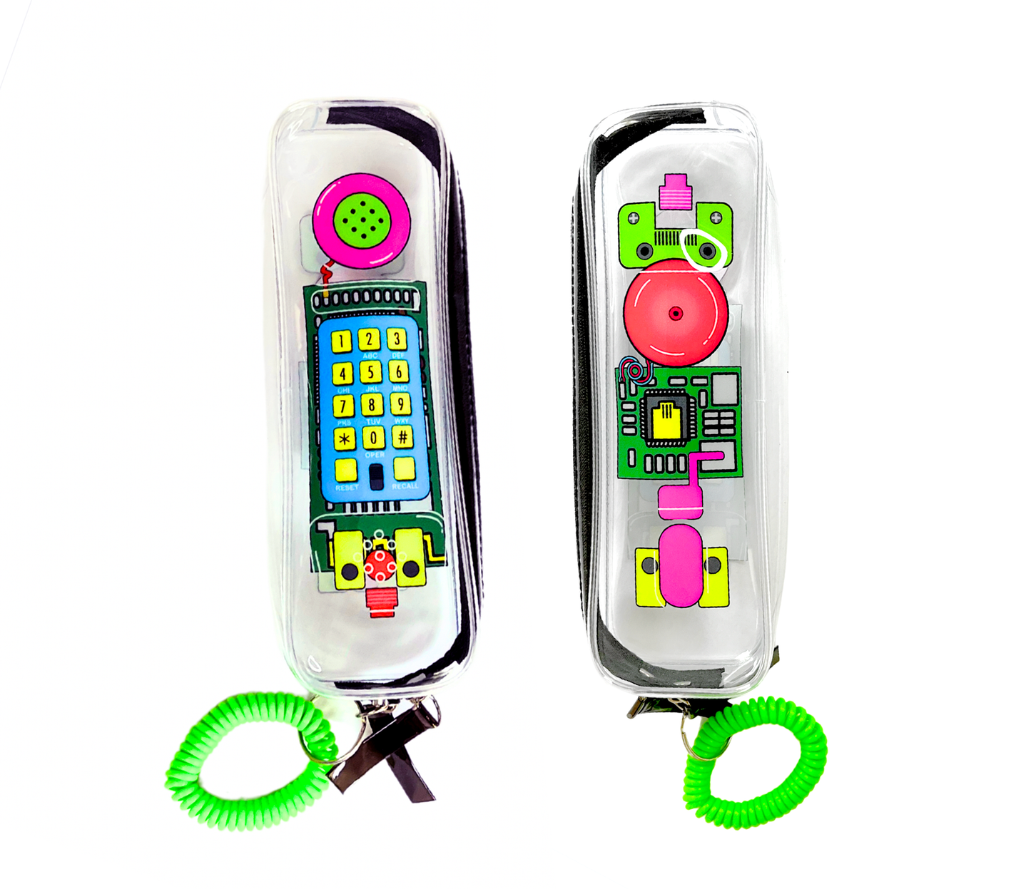 Retro 90s Translucent Phone Pencil Pouch